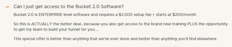 bucket 2.0 software pricing